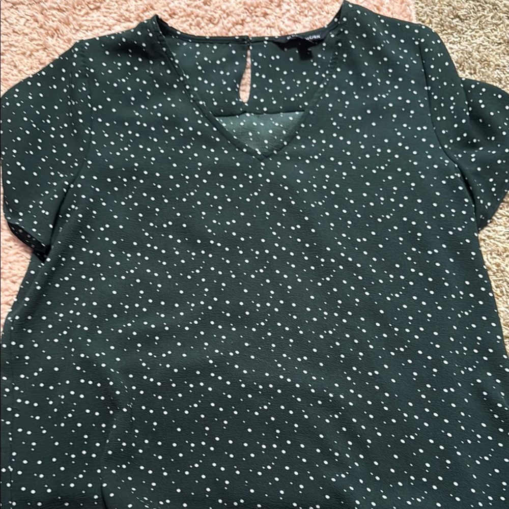 41 Hawthorn Green Blouse with Polka Dots